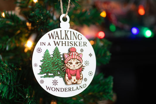 Walking in a Whisker Wonderland Christmas Ornament