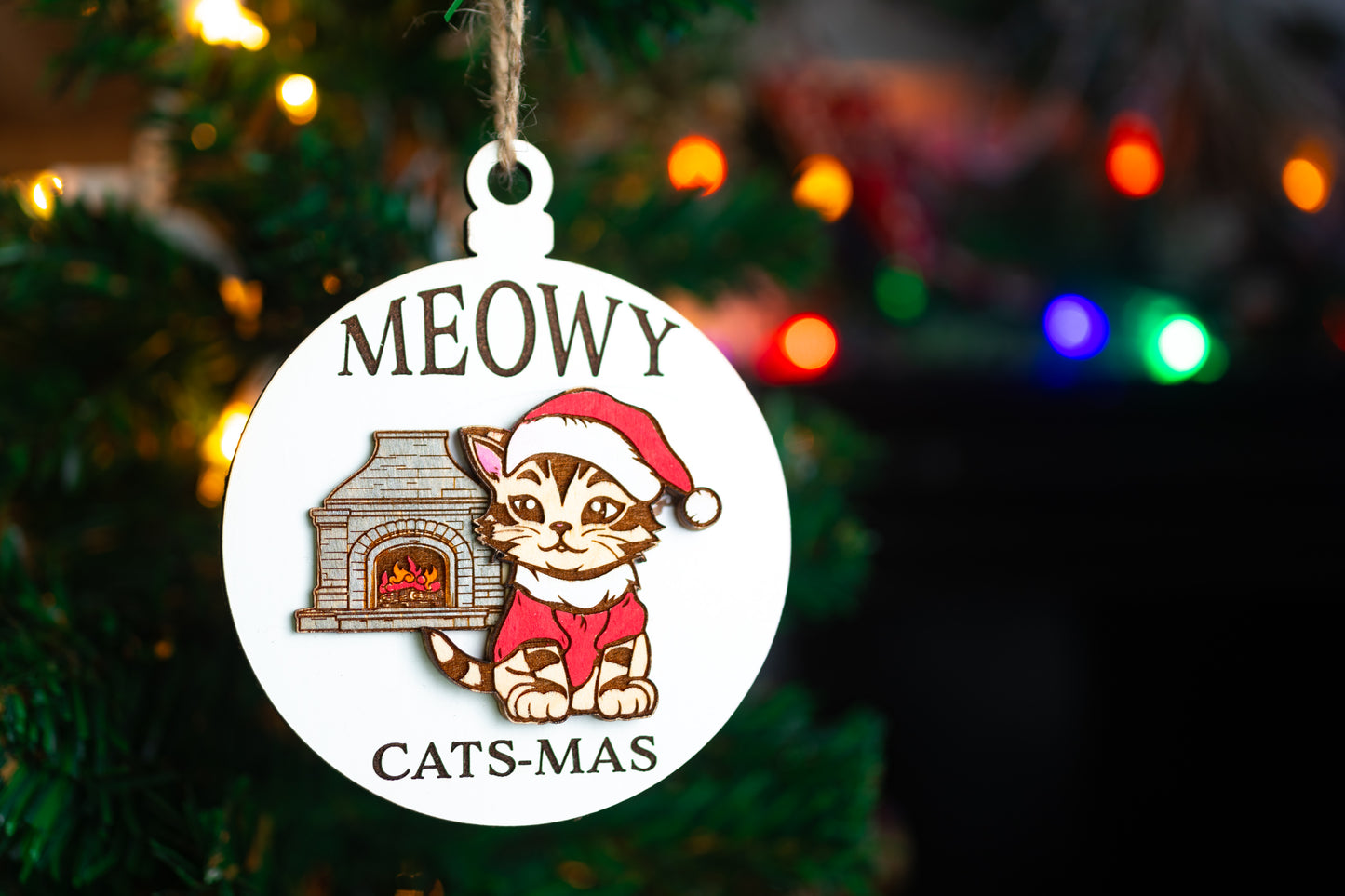 Meowy Cats-Mas Christmas Ornament
