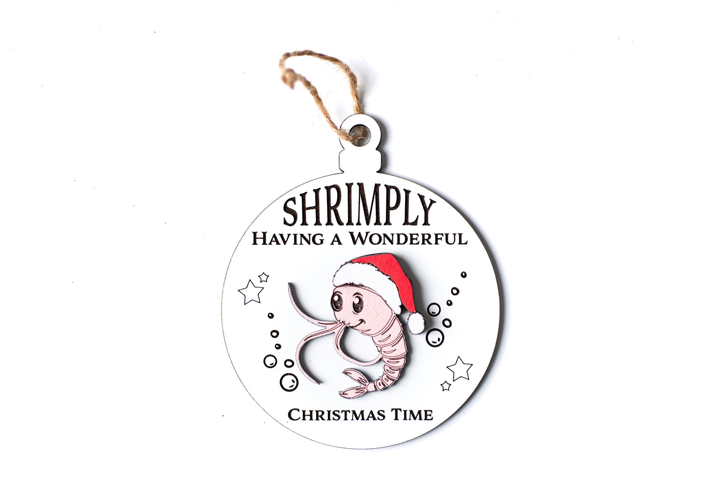 Shrimply Having a Wonderful Time Christmas Ornament