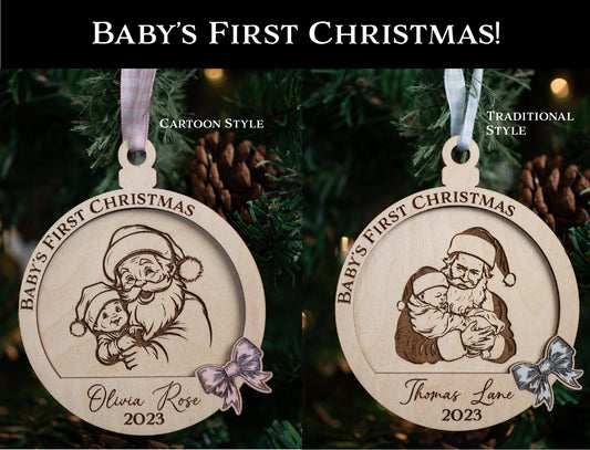 Snuggles with Santa Baby's First Christmas Ornament