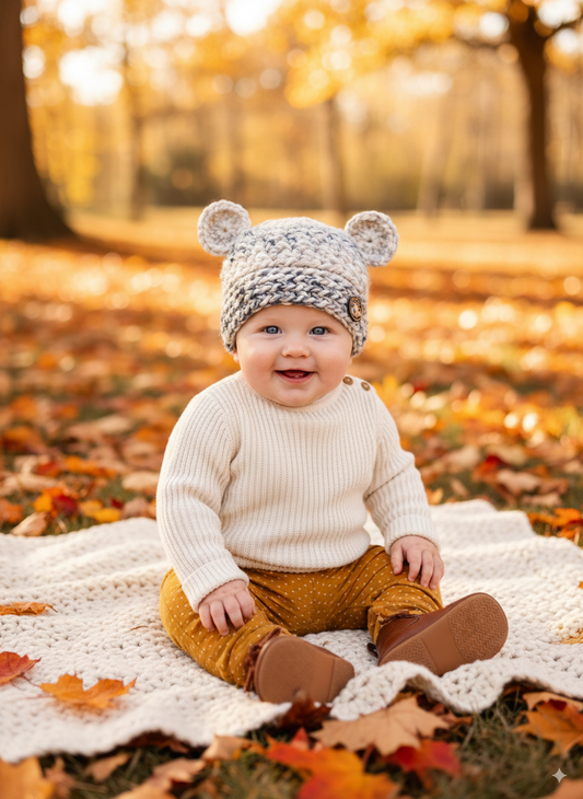 In-Stock 6-12 Month Chunky Little Bear in Fossil
