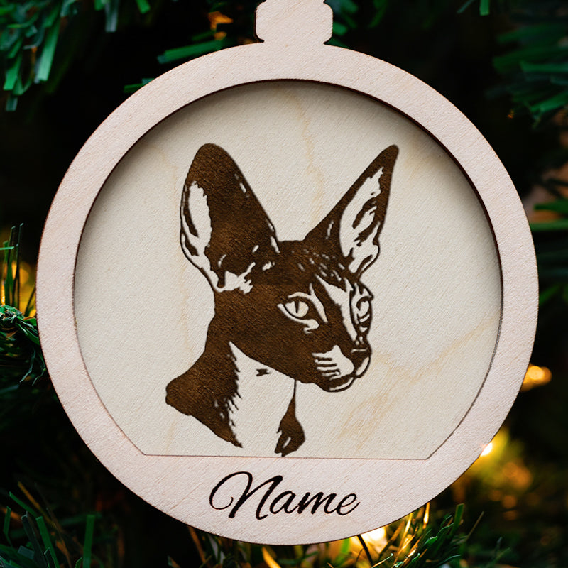 Personalized Engraved Cat Portrait Ornaments