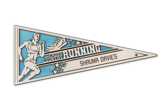 Sports Pennant - Cross Country - Personalized with Team, Colours, Name