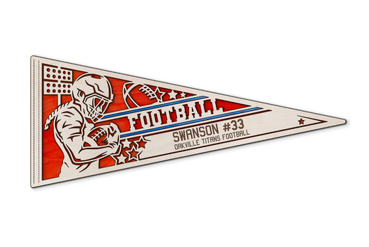 Sports Pennant - Football - Personalized with Team, Colours, Name and Number