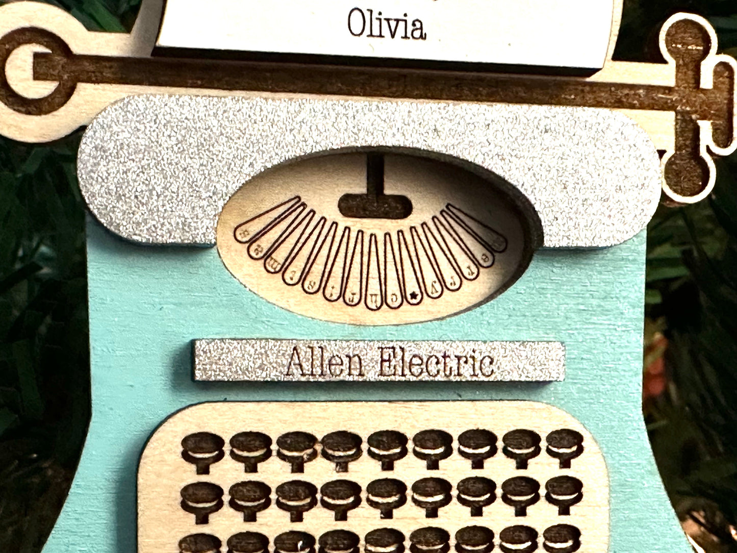 Vintage Personalized Typewriter Ornament