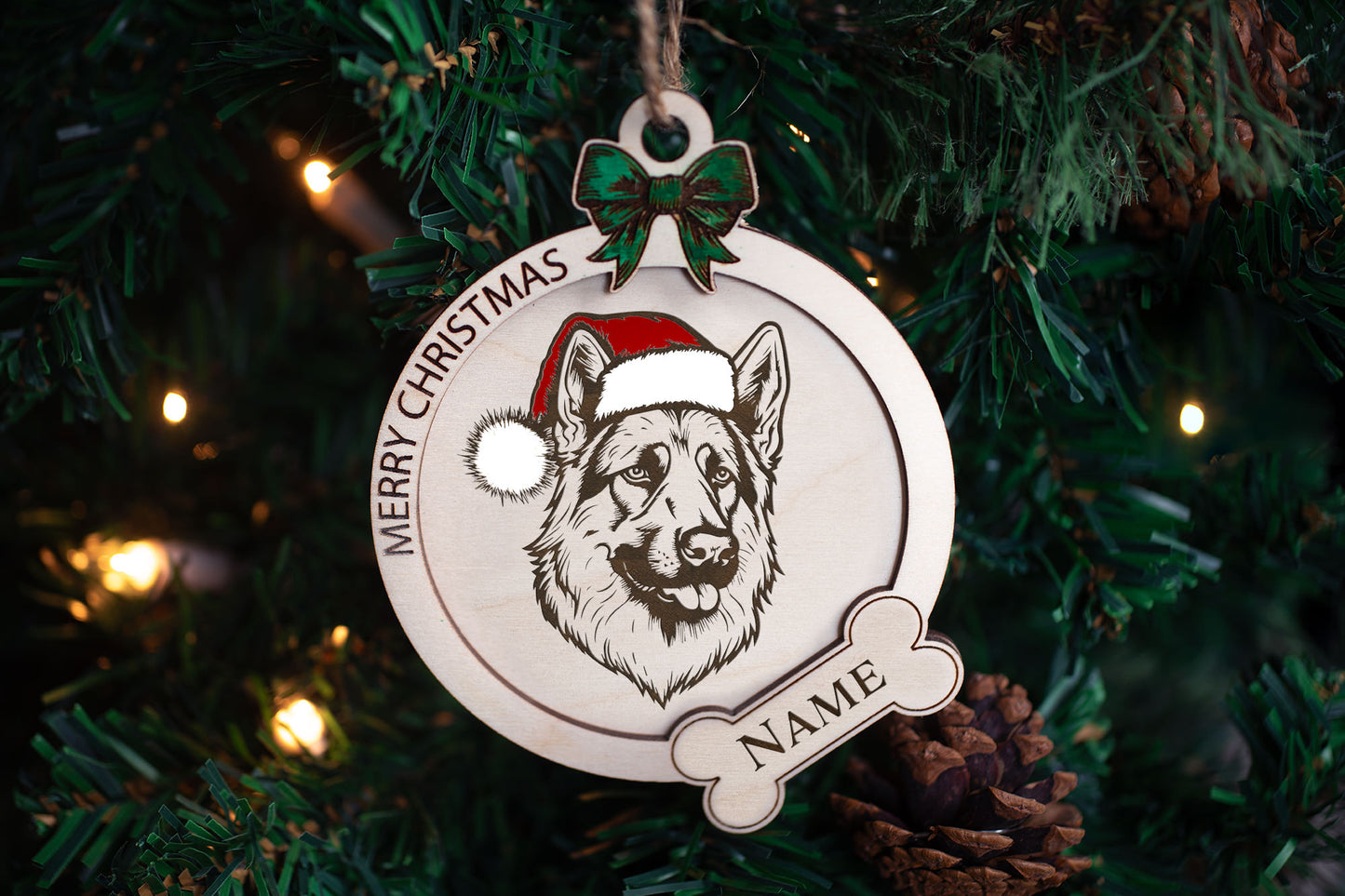 Personalized Engraved Santa Paws Ornaments