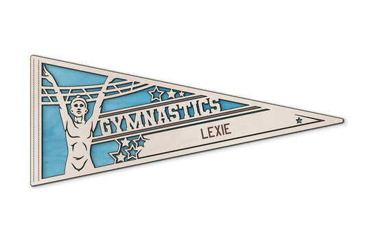 Sports Pennant - Gymnastics - Personalized with name, Colours & Club