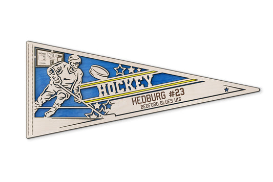 Sports Pennant - Hockey - Personalized with Team, Colours, Name and Number