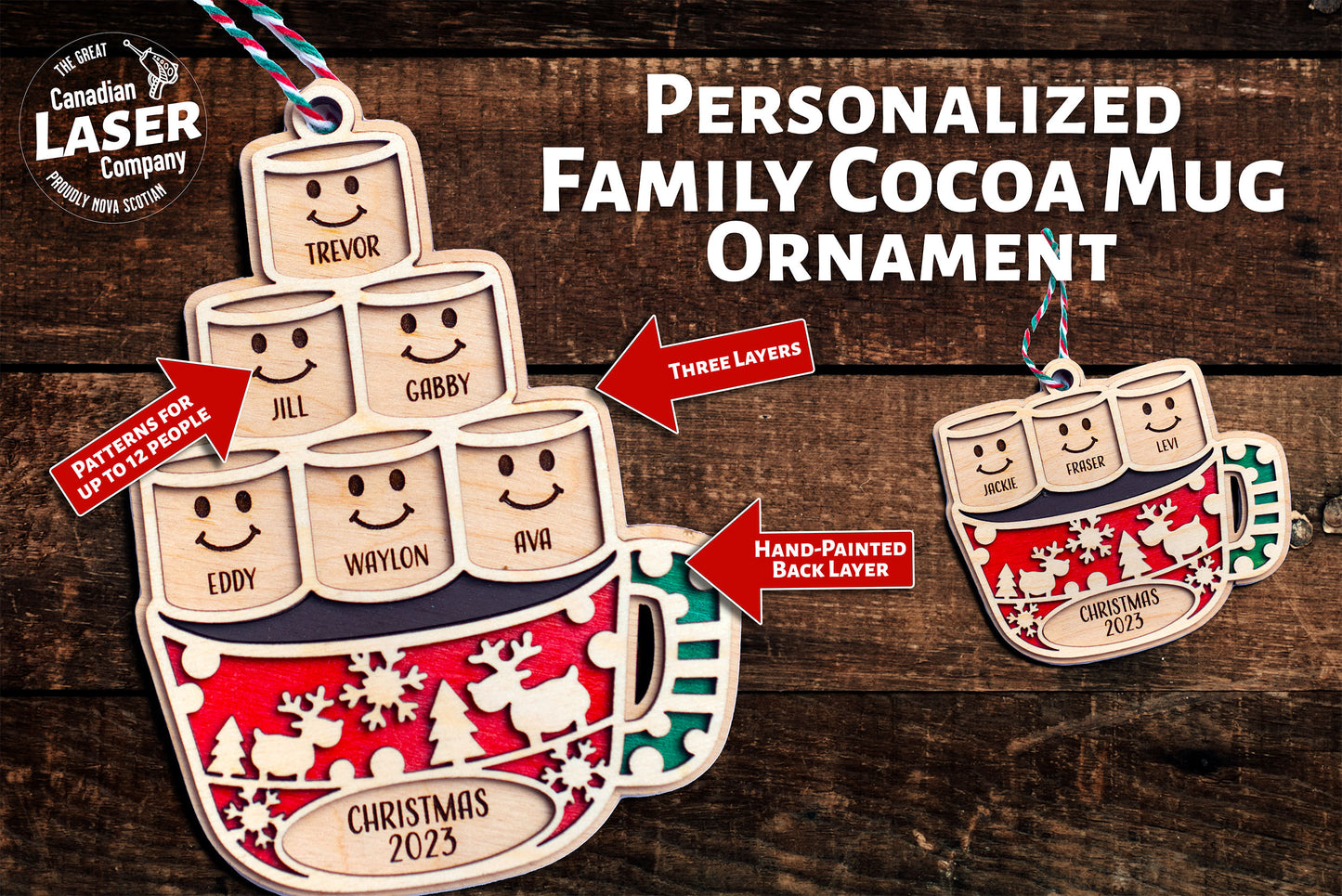 Personalized Family Hot Cocoa Mug Ornament