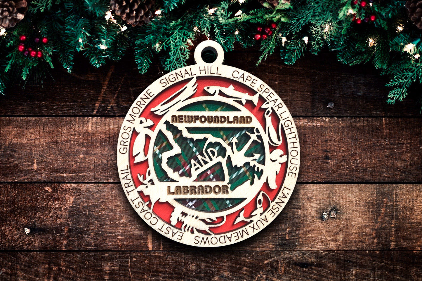 Customized Newfoundland & Labrador Christmas Tree Ornament