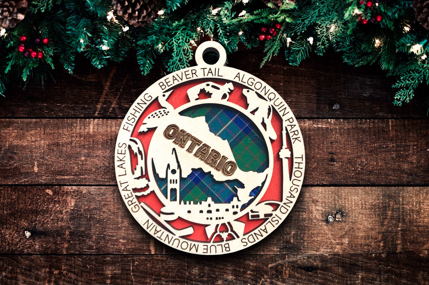 Customized Ontario Christmas Tree Ornament