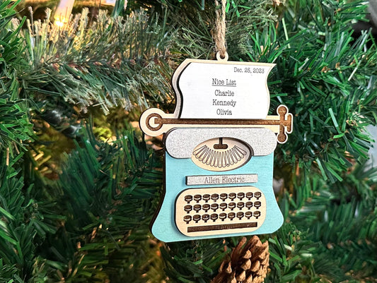 Vintage Personalized Typewriter Ornament