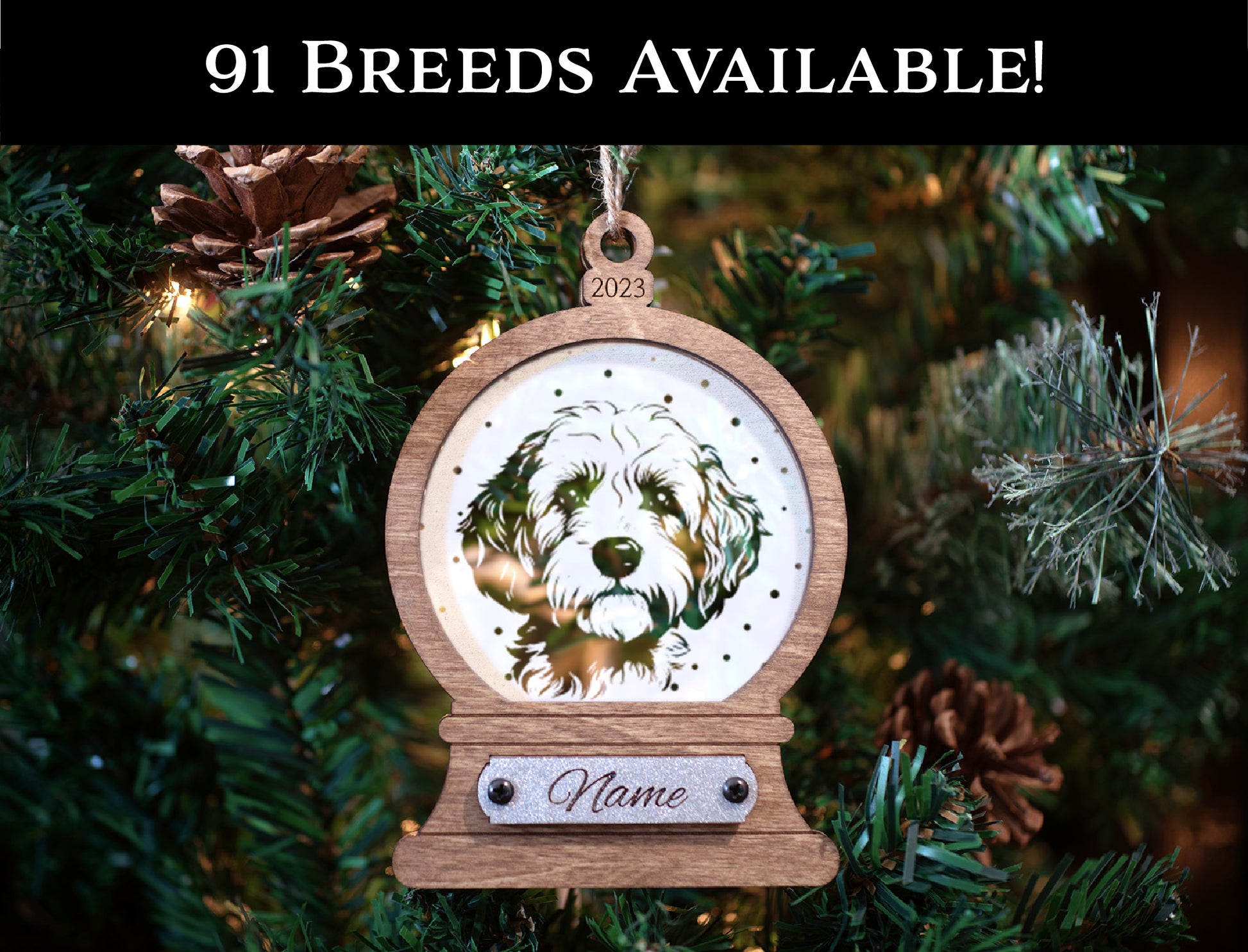 USA Handcrafted Papillon Dog Memorial Holiday Keepsake Christmas