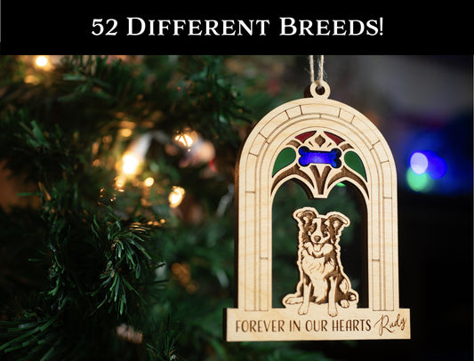 Personalized Stained Glass Dog Memorial Ornament
