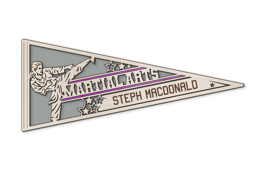 Sports Pennant - Martial Arts - Personalized with Name, Colours & Club