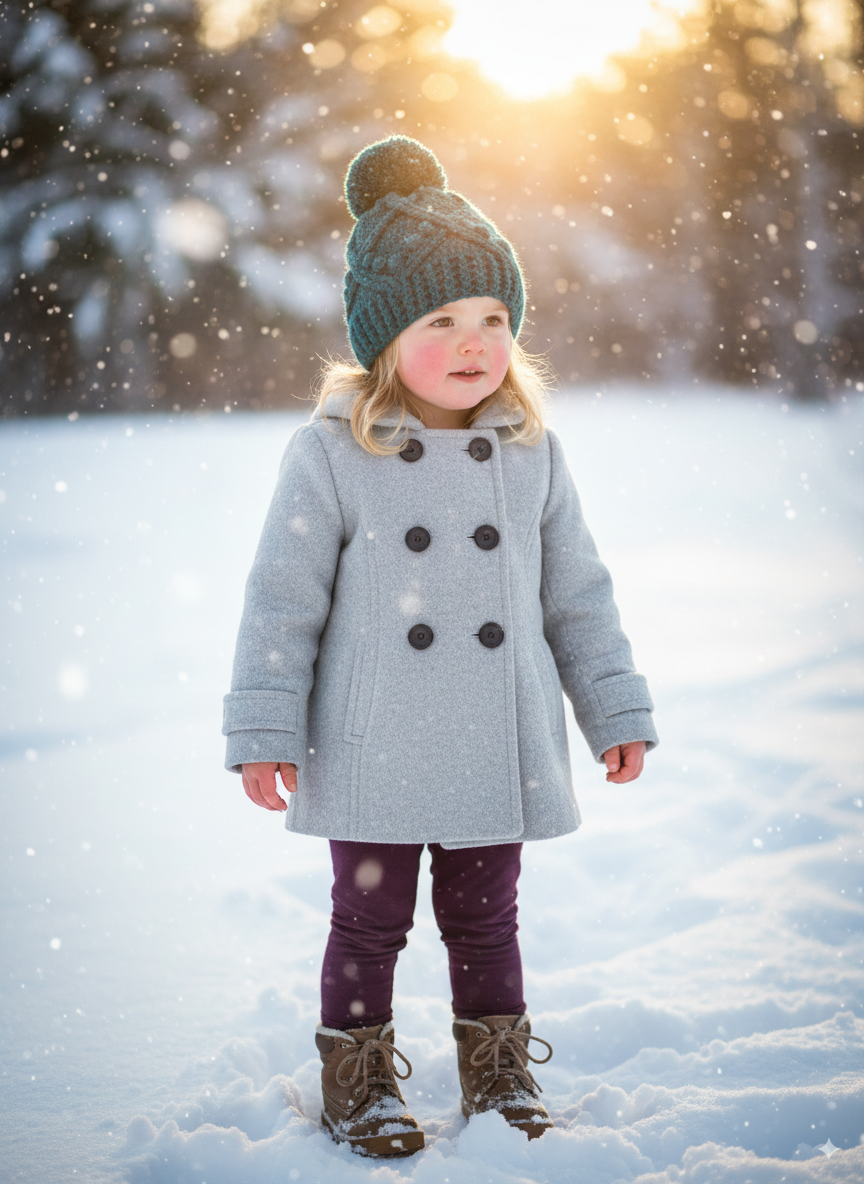 In-Stock 3-5 Year Pretty Little Pom Pom Toque in Peacock