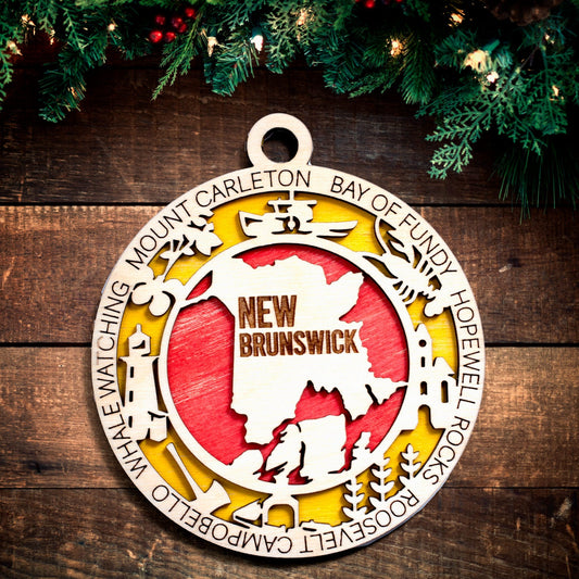 Customized New Brunswick Christmas Tree Ornament