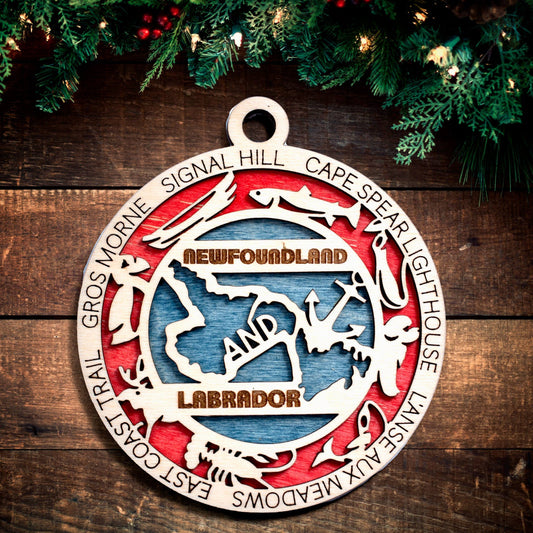 Customized Newfoundland & Labrador Christmas Tree Ornament