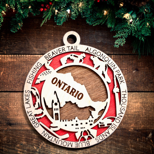Customized Ontario Christmas Tree Ornament