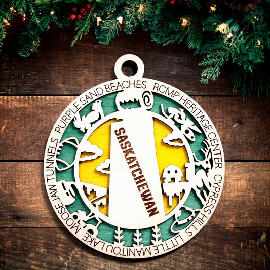 Customized Saskatchewan Christmas Tree Ornament