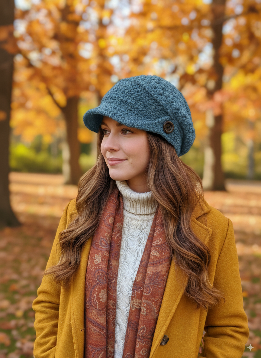 Dusty Blue Slouchy Pageboy Toque