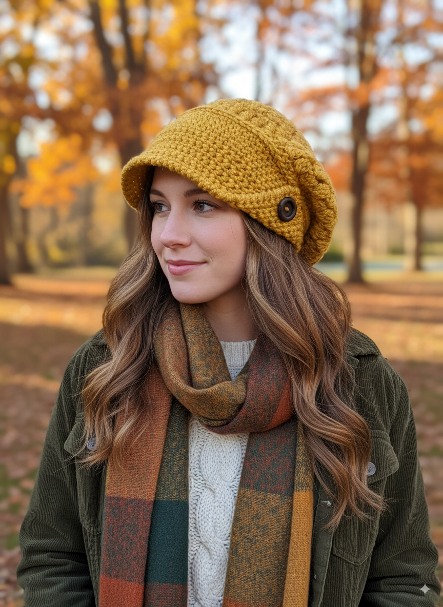 Mustard Slouchy Pageboy Toque