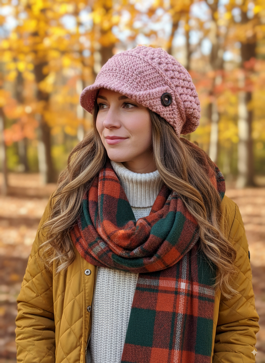 Pink Slouchy Pageboy Toque