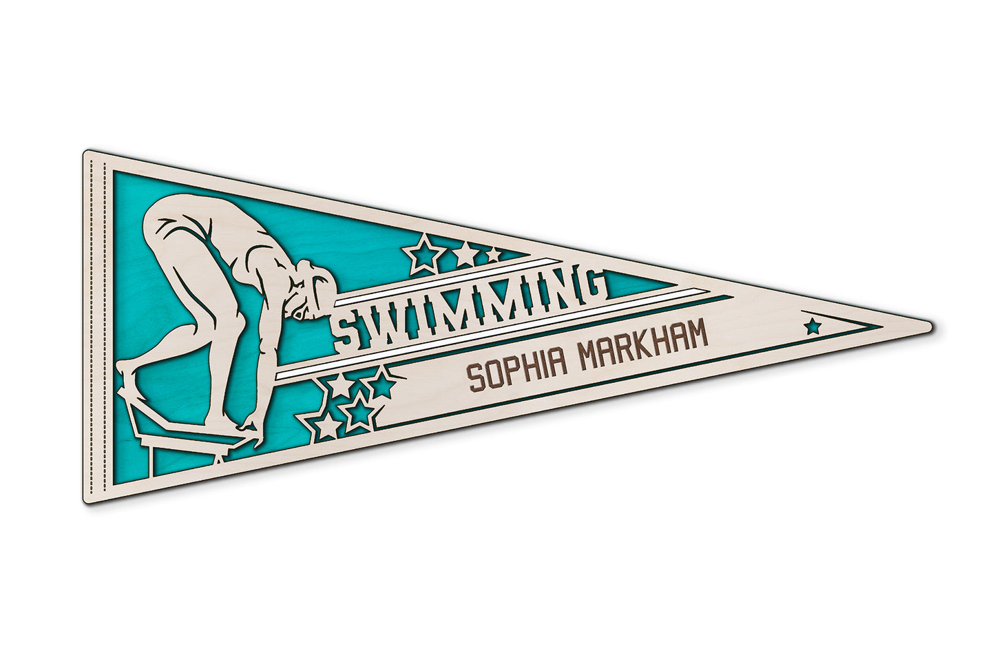 Sports Pennant - Swimming - Personalized with name, Colours & Club