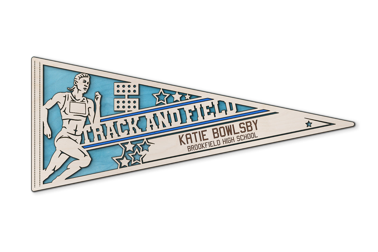 Sports Pennant - Track & Field - Personalized with Team, Colours, Name