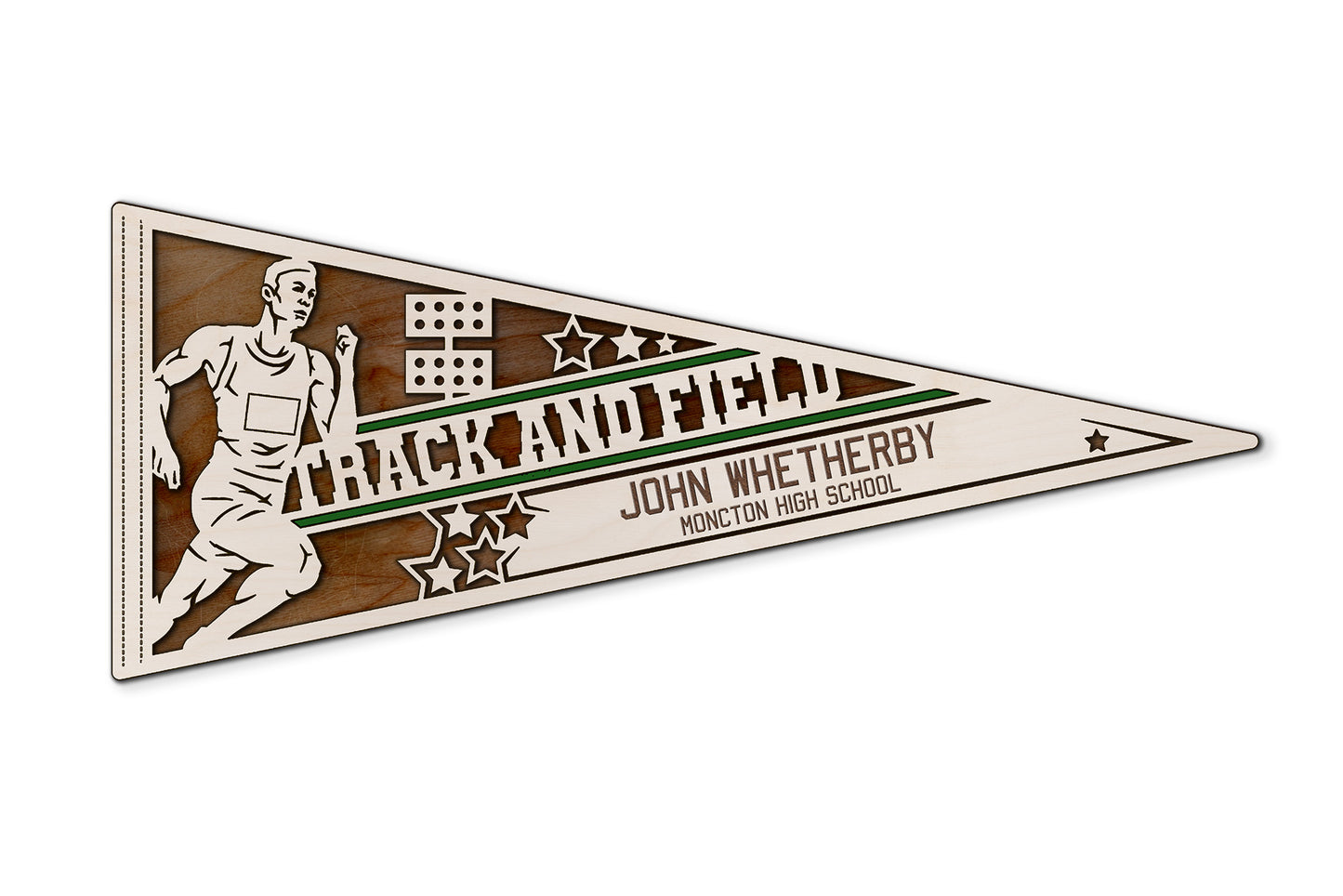 Sports Pennant - Track & Field - Personalized with Team, Colours, Name