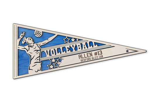 Sports Pennant - Volleyball - Personalized with Team, Colours, Name and Number