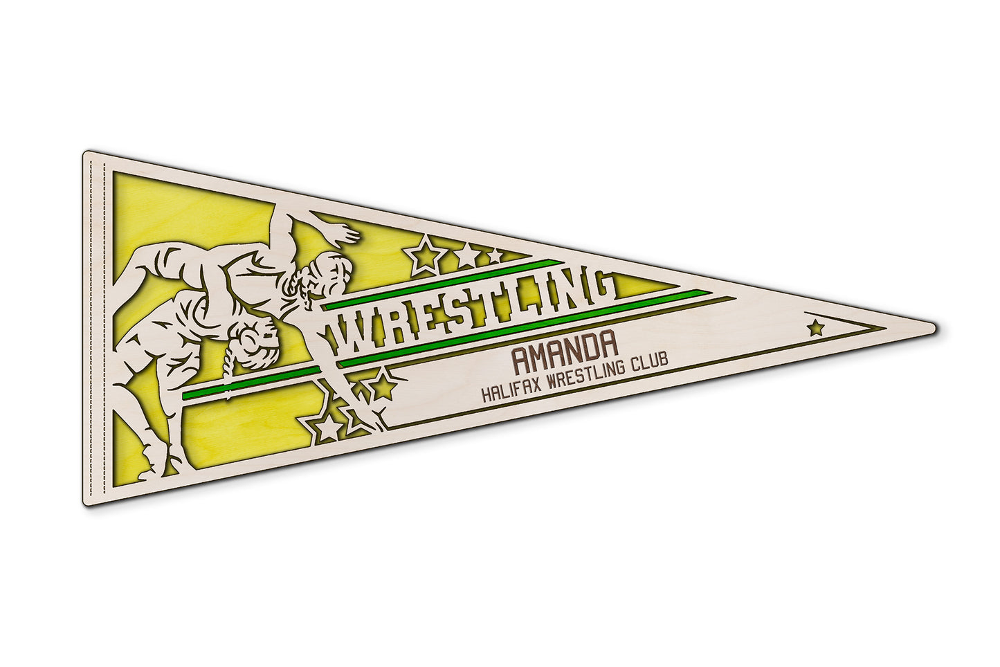 Sports Pennant - Wrestling - Personalized with Name, Colours & Club
