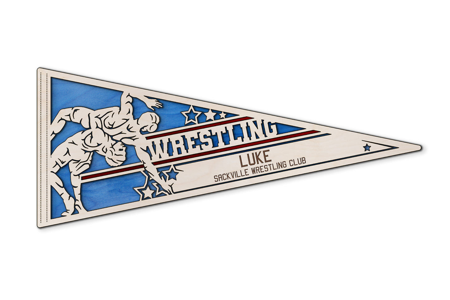 Sports Pennant - Wrestling - Personalized with Name, Colours & Club