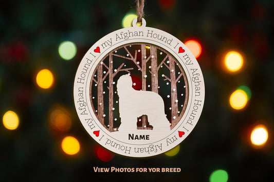 Premium Dog Christmas Tree Ornament (I Love my Dog)