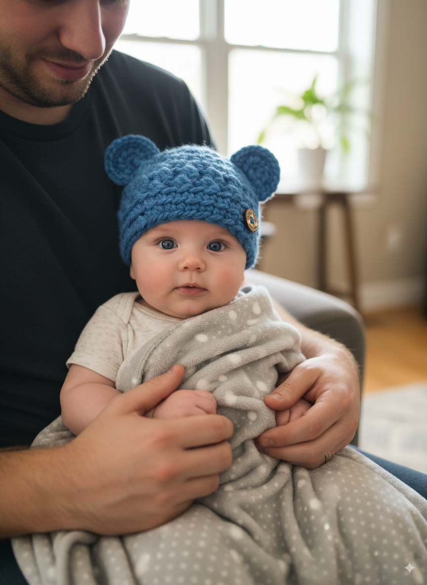 In-Stock 0-6 Month Chunky Little Bear in Sky Blue