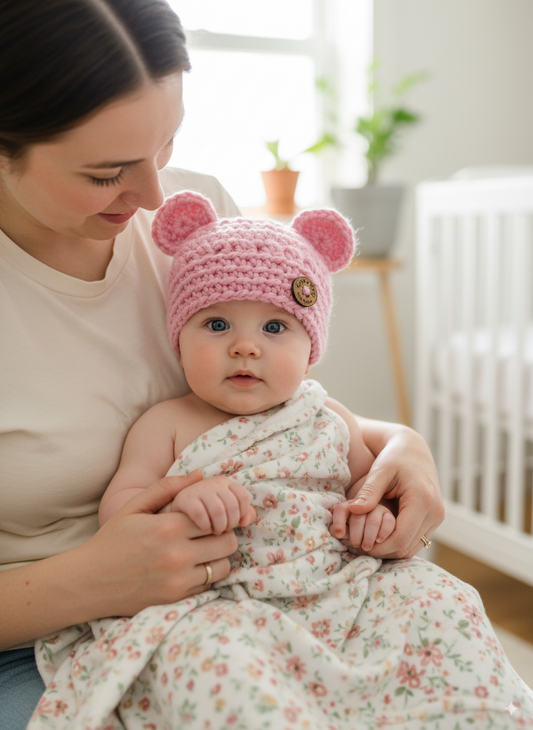 In-Stock 0-6 Month Chunky Little Bear in Blossom