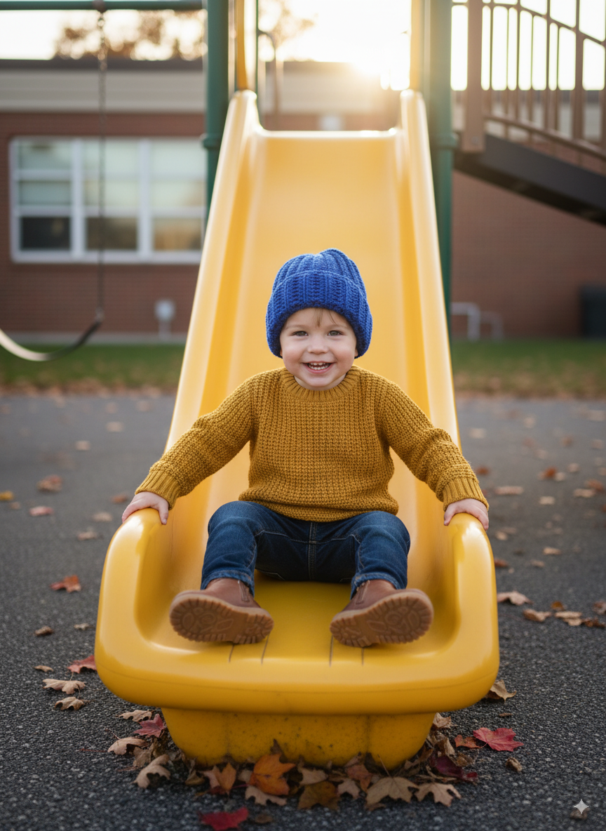 In-Stock 1-3 Year Basic Ribbed Toque in Electric Blue
