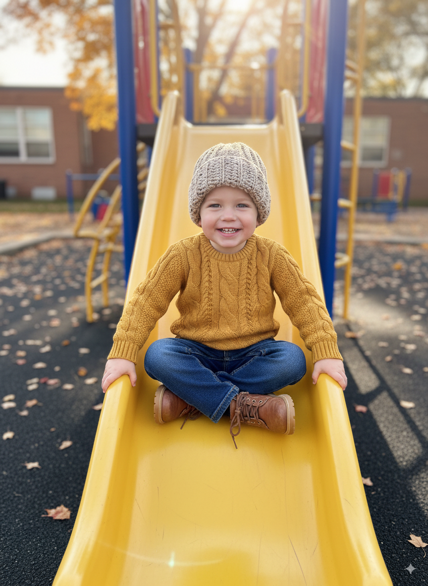 In-Stock 1-3 Year Basic Ribbed Toque in Oatmeal