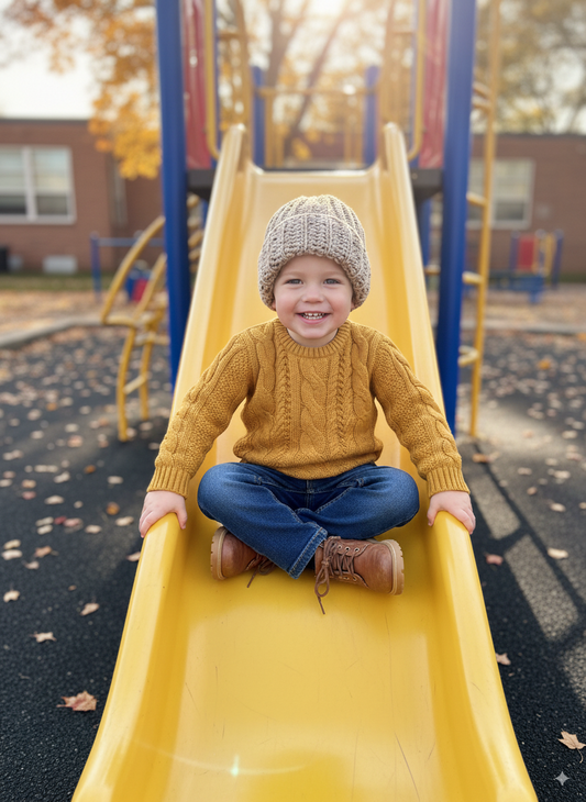 In-Stock 1-3 Year Basic Ribbed Toque in Oatmeal