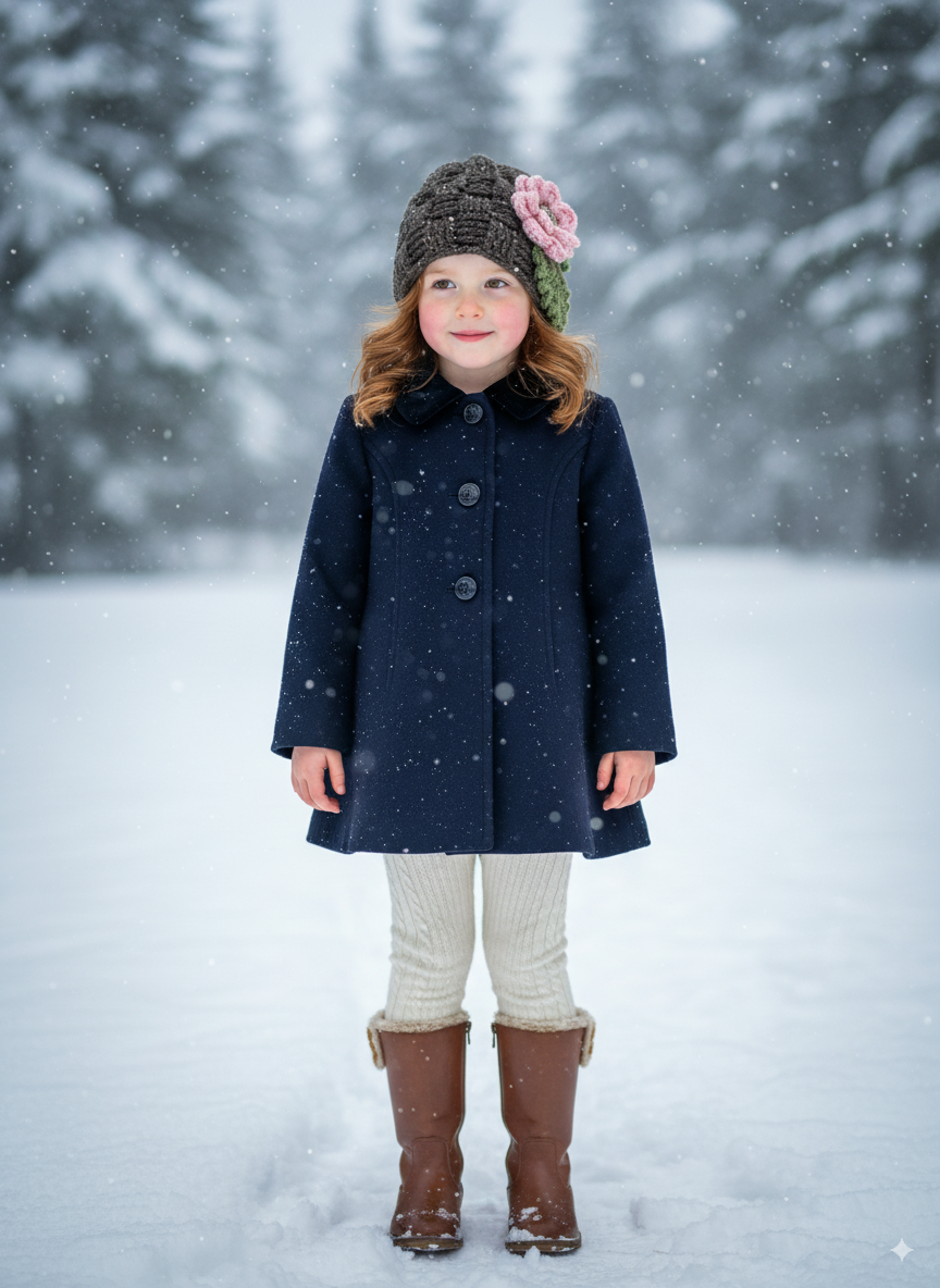 In-Stock 3-10 Year Waffle Beanie in Barley with 3 Interchangeable Flowers