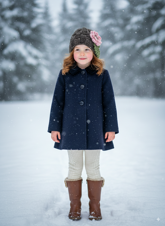 In-Stock 3-10 Year Waffle Beanie in Barley with 3 Interchangeable Flowers