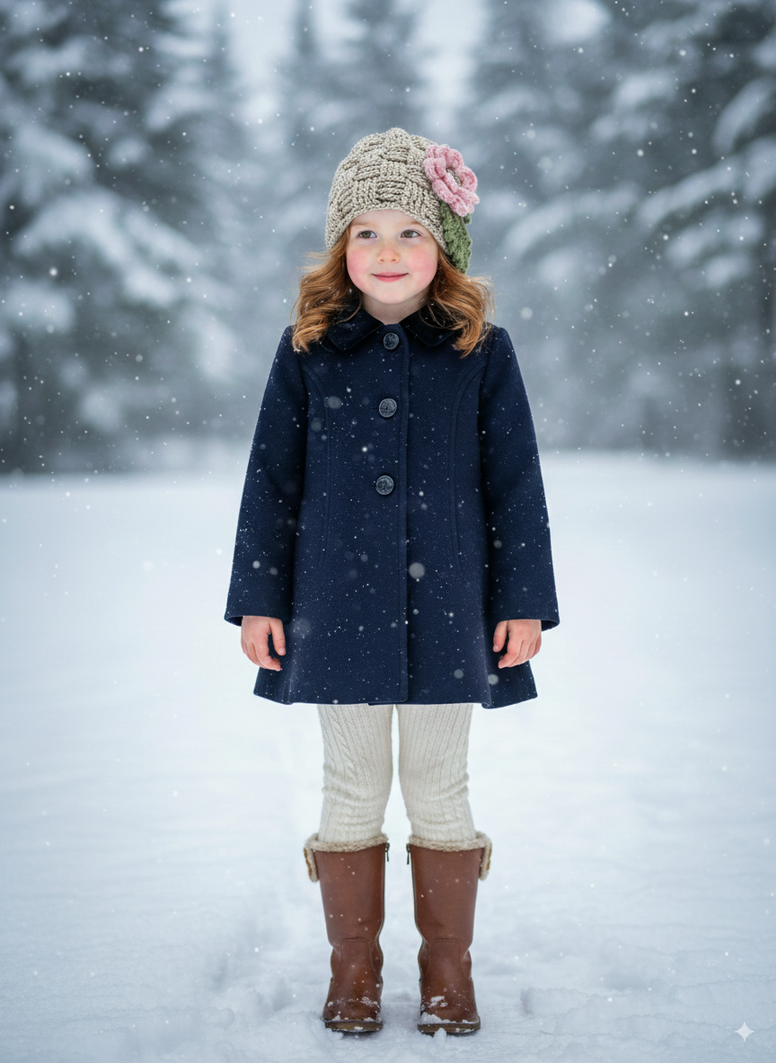 In-Stock 3-10 Year Waffle Beanie in Oatmeal with 3 Interchangeable Flowers