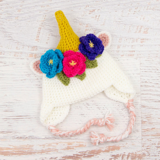 In-Stock 0-6 Month Unicorn Hat in White