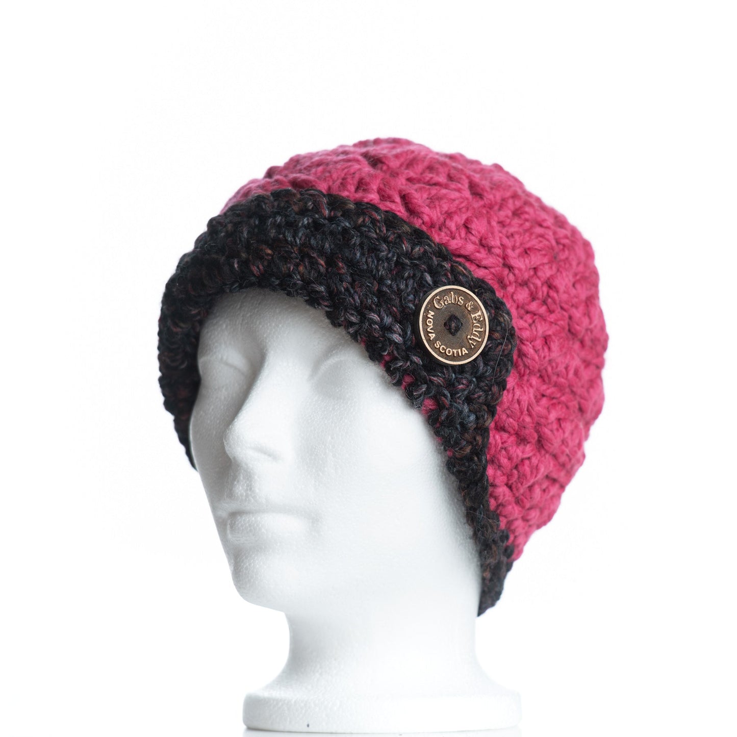 Chunky Button Flapper in Raspberry with Blackstone
