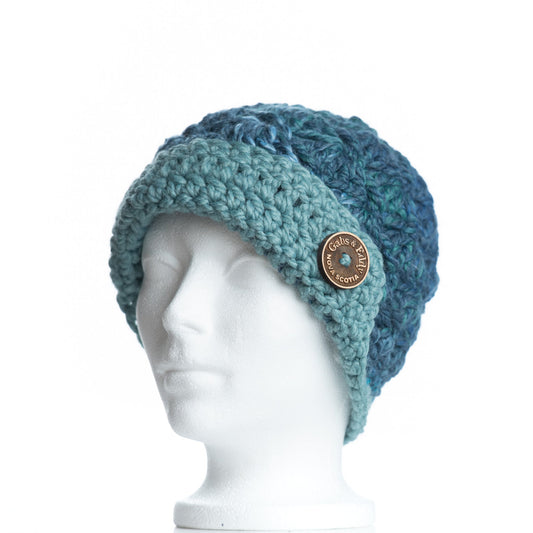 Chunky Button Flapper in Ocean with Sage