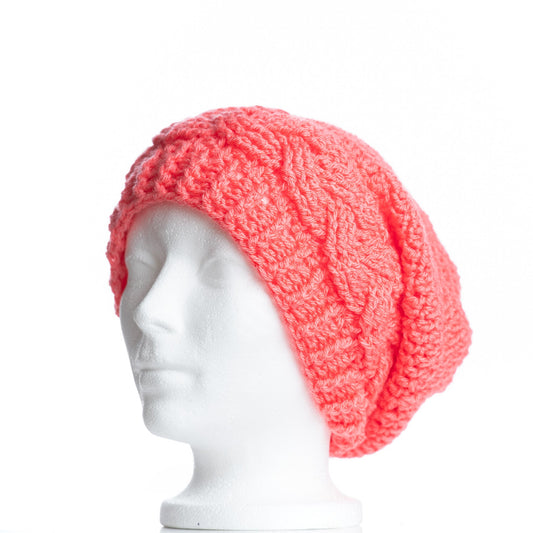 Pink Grapefruit Cabled Slouchy Toque
