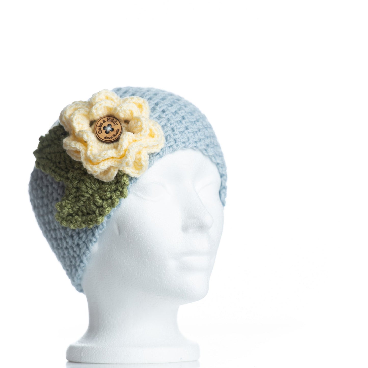 In-Stock Garden Party Headband in Silver Blue with 5 Interchangeable Flowers