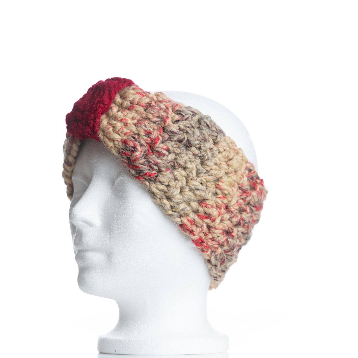 Knotty Headband in Jam Cookie with Cranberry Accent