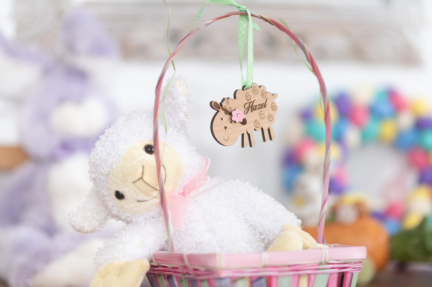 Lamb - Farmhouse Style Personalized Easter Basket Tag