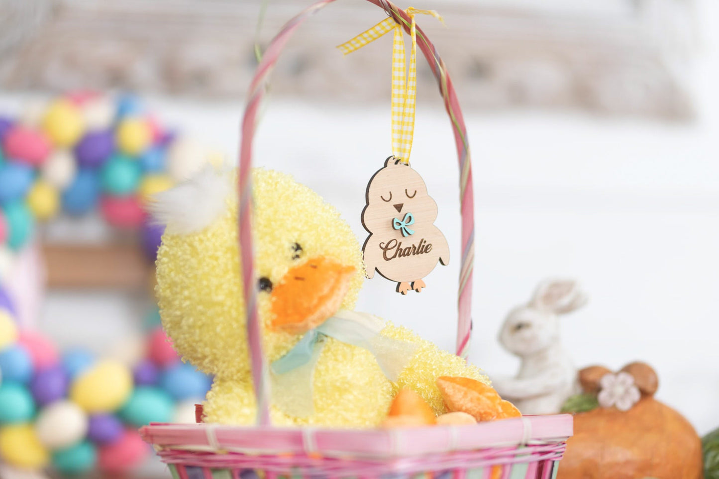 Chick - Farmhouse Style Personalized Easter Basket Tag